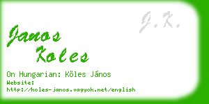 janos koles business card